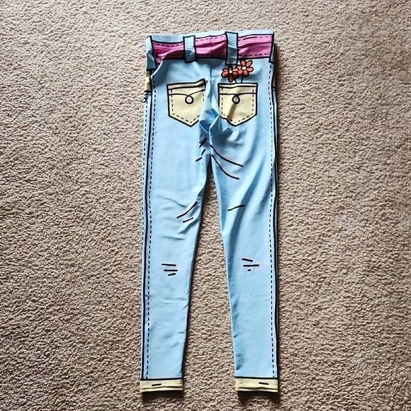 Cartoon Style Blue Leggings - Picture 3 of 8